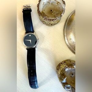 Movado Museum Classic watch with black leather band